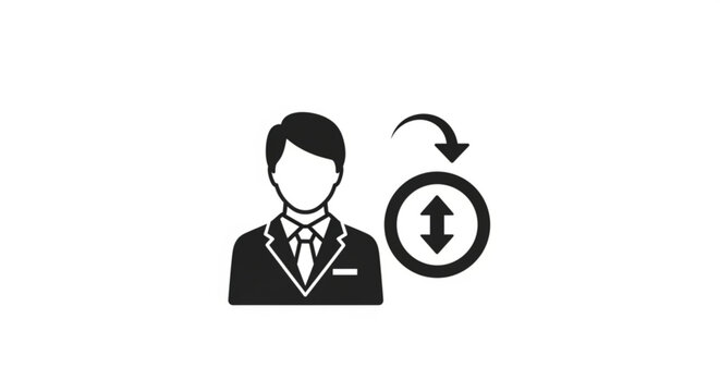 Businessman swapping or exchanging identities with another person symbolizing career change or professional growth