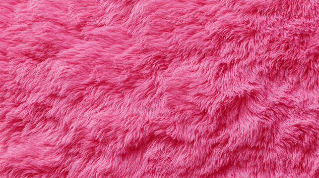 Close Up of Bright Pink Shaggy Fur Texture background