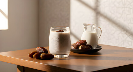 Healthy Suhoor Drink With Dates and Milk for Ramadan