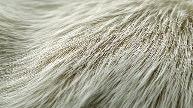Close up of light grey animal fur texture close-up