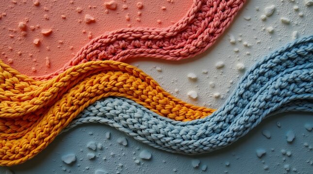 The Grain Dialogue: A high-detail photograph focusing on how fabric fibers conform to the indentations of a stone surface.