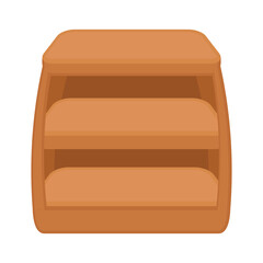 Empty wooden display rack for product