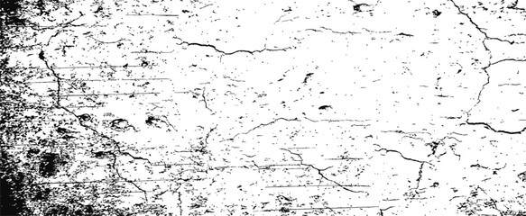Obraz premium Black and white cracked grunge overlay texture background vector illustration