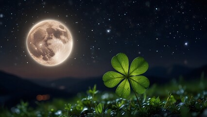 The Magic of a Four-Leaf Clover Under the Light of a Full Moon
