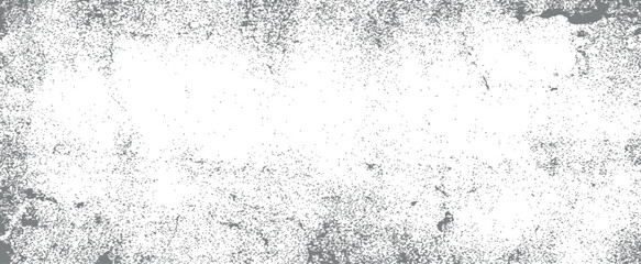 Obraz premium Heavy gray grunge texture overlay background with distressed border and central white copy space