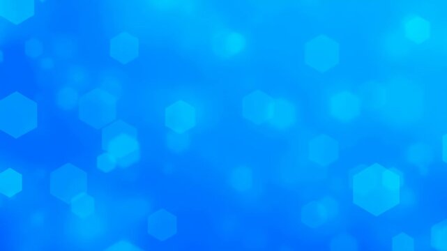 Abstract blue bokeh background with hexagonal shapes. Ideal for creating a calming atmosphere in digital projects and presentations