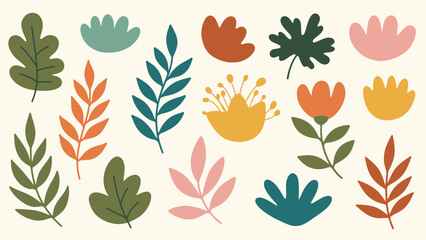 Obraz premium Collection of Diverse Botanical Elements and Floral Designs.