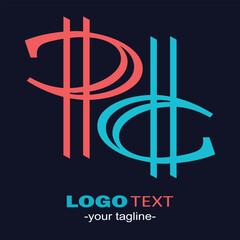 Creative overlapping monogram logo with elegant geometric lines and neon contrast colors. Suitable for luxury branding, corporate identity, consulting firms, and creative agencies.