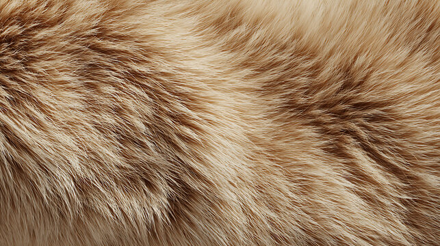 Close-up of Natural Tan and Brown Animal Fur Texture