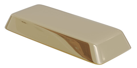 Smooth and shiny gold rectangular bar.