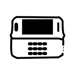 vector illustration of a cellphone old retro glyph icon vector 