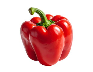 Red capsicums isolated on a transparent background. High quality png image with transparency for graphic design, food market, and organic agriculture healthy diet nutrition cooking and the recipe.