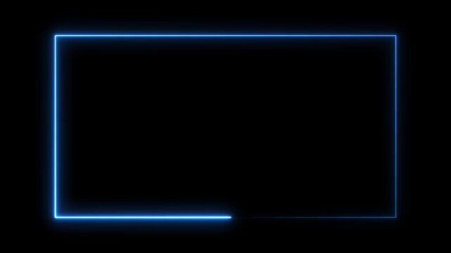 Seamless loop neon light rectangle frame border neon, rainbow, streak, light, motion, colourful