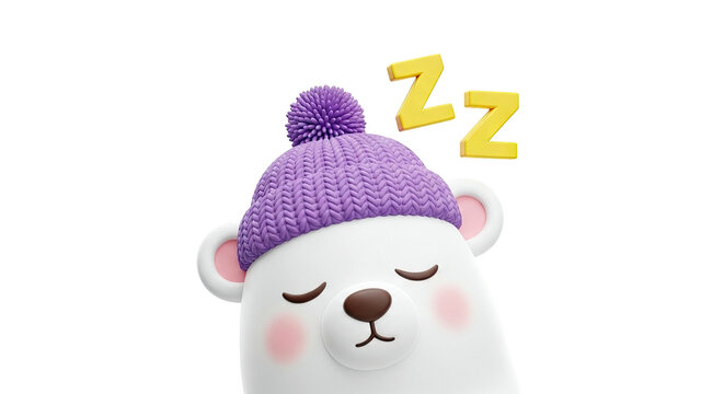 Cute cartoon bear sleeping with Zzz