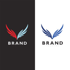 Elegant Bird Wing Logo Design Symbol Freedom Flight Icon Vector Illustration Premium