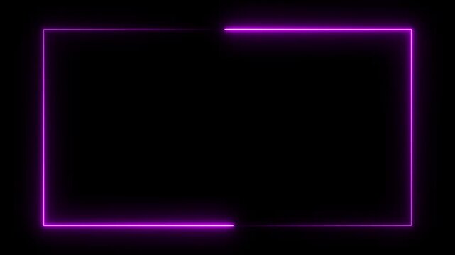 Seamless loop neon light rectangle frame border neon, rainbow, streak, light, motion, colourful
