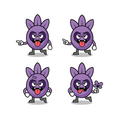 Angry cartoon character illustrations with different gestures and emotions