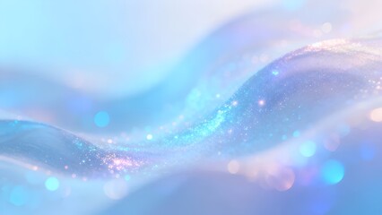 Blue and faint purple abstract glowing wave background: delicate glitter grain gradient