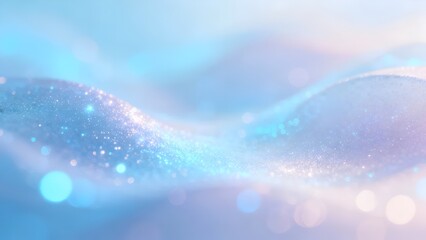 Blue and faint purple abstract glowing wave background: delicate glitter grain gradient