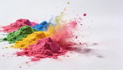 Fototapeta premium Holi Festival Colorful Gulal Powder Minimal Background