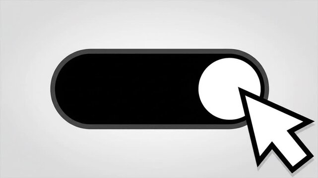 A digital mouse cursor is clicking on a dark gray toggle switch set to the off