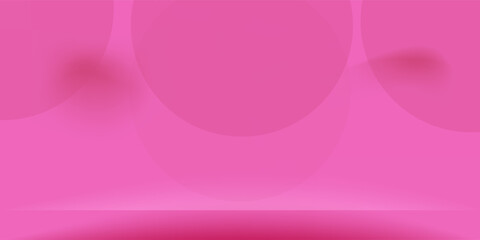 Pink soft studio room. Limbo light background. Abstract 3d candy backdrop for product presentation. Minimal wall scene bg. Showcase, promotion display. Vector stage mockup illustration