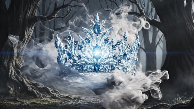 mystical crown in enchanted forest, fantasy, magic, royalty