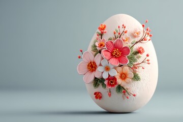 Easter Egg composition with spring elements