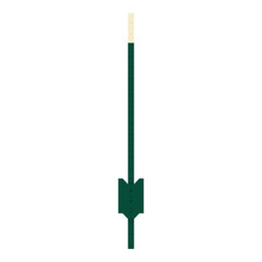 Green T post steel fence post often used in agricultural fencing vector