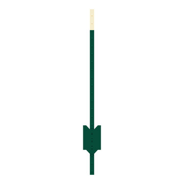 Green T post steel fence post often used in agricultural fencing vector