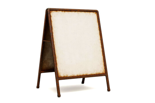 Rustic A-frame sign - blank canvas for custom messages, daily specials, promotions - perfect for charming vintage storefronts, event advertising display
