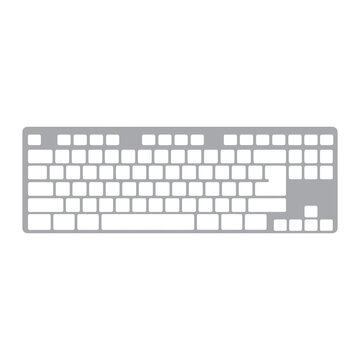 Modern Computer Keyboard with White Keys.