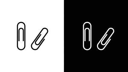 Obraz premium paper clips icon, black and white design
