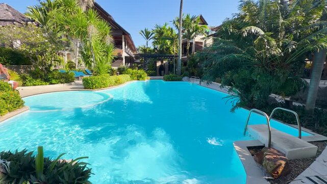 Luxury Tropical Resort Swimming Pool with Clear Blue Water in Phi Phi Island