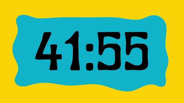 Countdown timer from 42 minute to 41 minute on yellow background suitable for presentations, productivity, educational content, and more