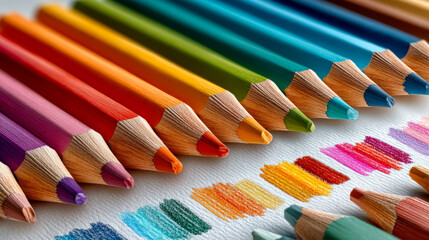 Vibrant Colored Pencils Array