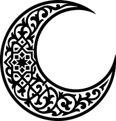 Islamic Geometric Crescent Moon Ornament Vector © CutHurriyatul