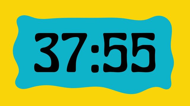 Countdown timer from 38 minute to 37 minute on yellow background suitable for presentations, productivity, educational content, and more