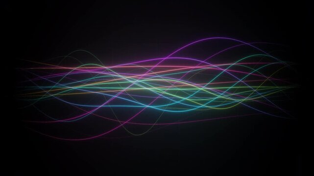 Abstract Neon AI Voice Assistant Waveform Loop Background