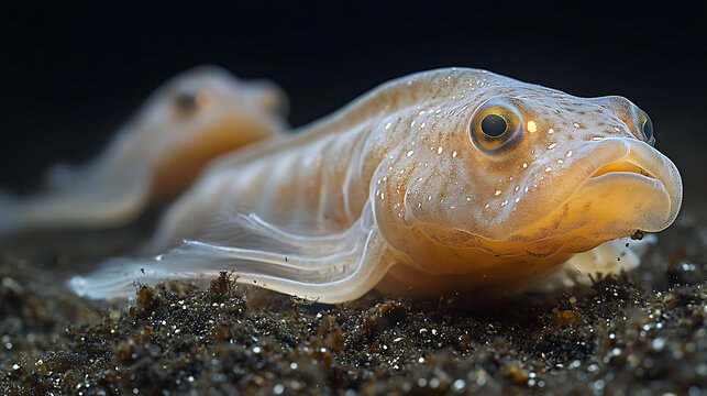 Hagfish's slime coating deterring predators during feeding 