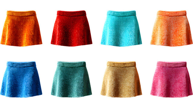 set of colorful Miniskirts	
