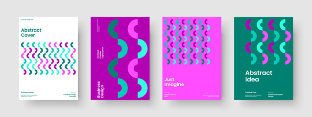Fototapeta premium Isolated Business Presentation Layout. Creative Book Cover Template. Geometric Poster Design. Banner. Background. Flyer. Report. Brochure. Notebook. Pamphlet. Advertising. Leaflet. Magazine