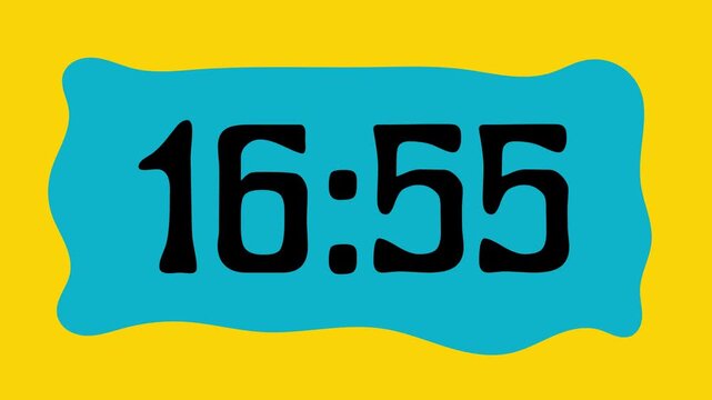 Countdown timer from 17 minute to 16 minute on yellow background suitable for presentations, productivity, educational content, and more