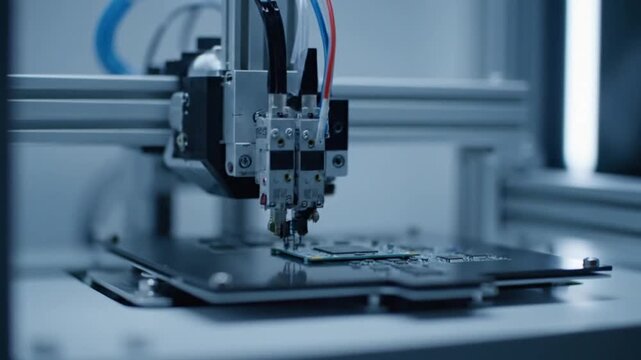 3D Printer Creating Object in Laboratory Setting.