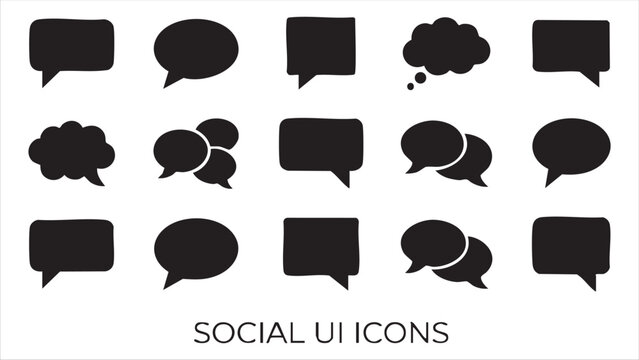 Social media conversation speech bubbles and message icons vector collection
