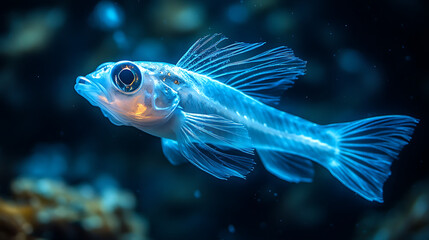 Fototapeta premium Fangtooth fish's lateral line system detecting vibrations 
