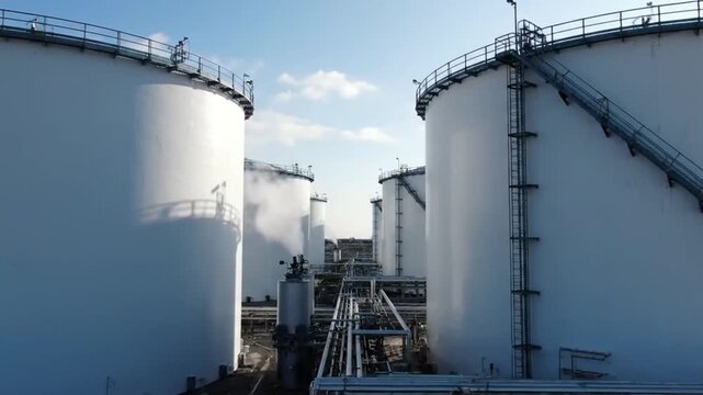 Industrial Oil Storage Tanks Facility Complex.