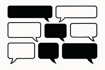Fototapeta premium Collection of speech bubbles in various shapes and sizes for communication.