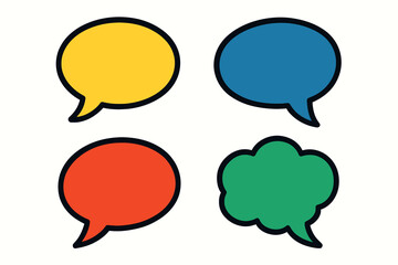 Fototapeta premium Colorful speech bubbles and thought clouds for communication.