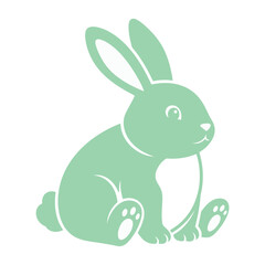 Obraz premium Simple Illustration of a Sitting Rabbit.